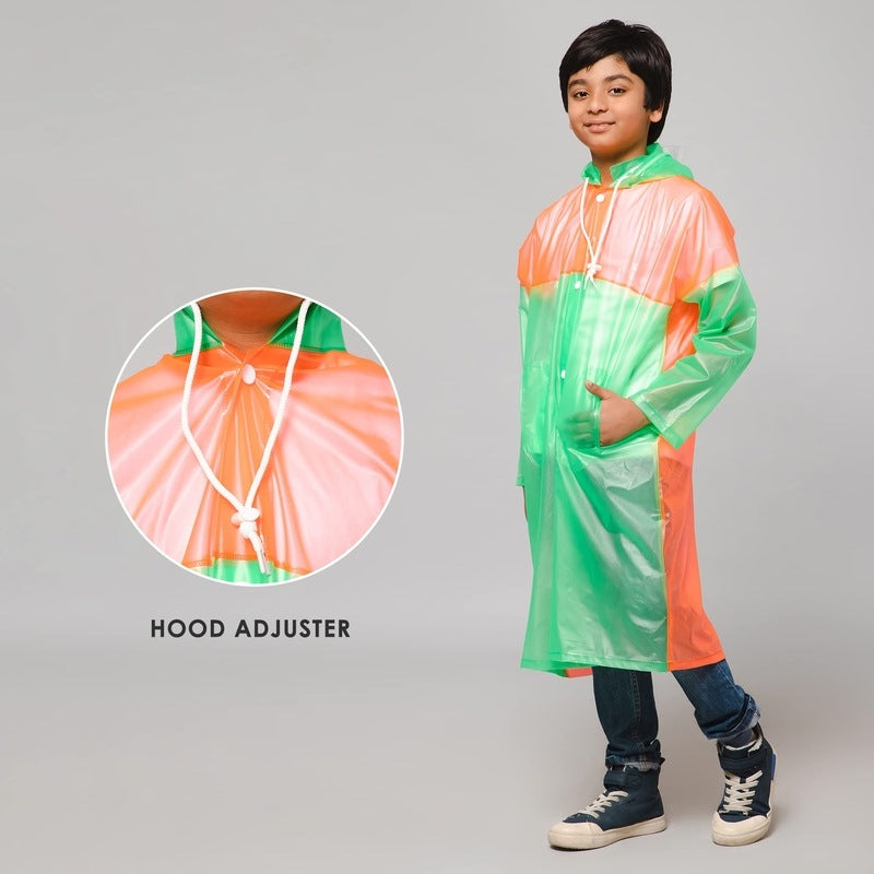 CLOWNFISH Puddle Jumper - Fluoroscent green raincoat perfect for hiking
