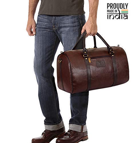 The Clownfish faux leather 27 Cms Travel Duffle(TCFDBFL-R34LCHO1_Brown)