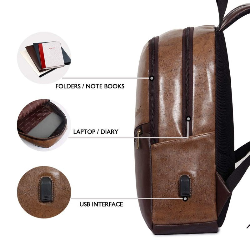 Clownfish Faux Leather Backpack - Perfect for students