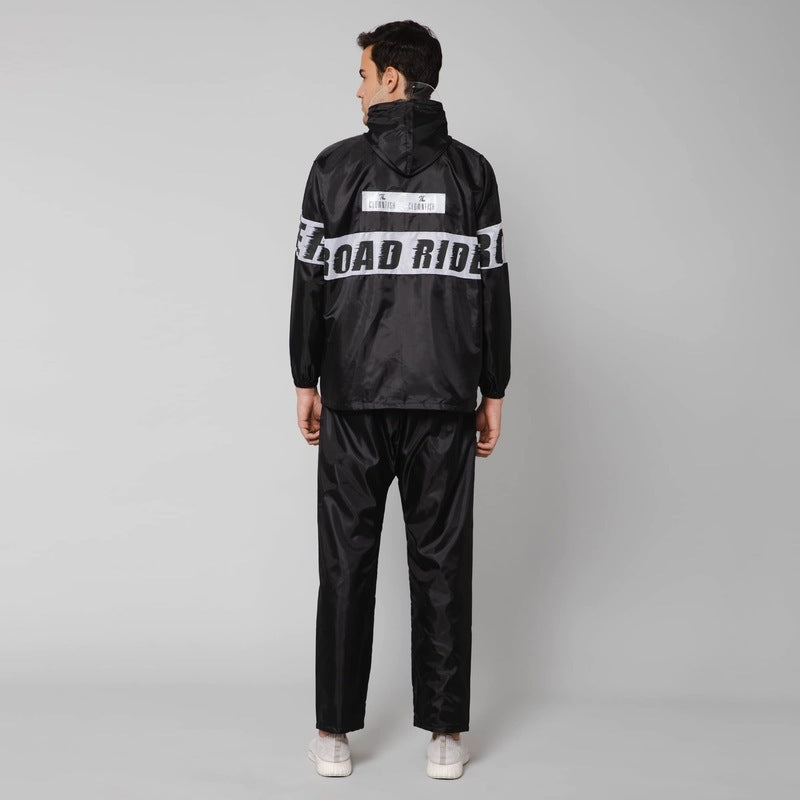 Clownfish rain coat - commuting on a bike