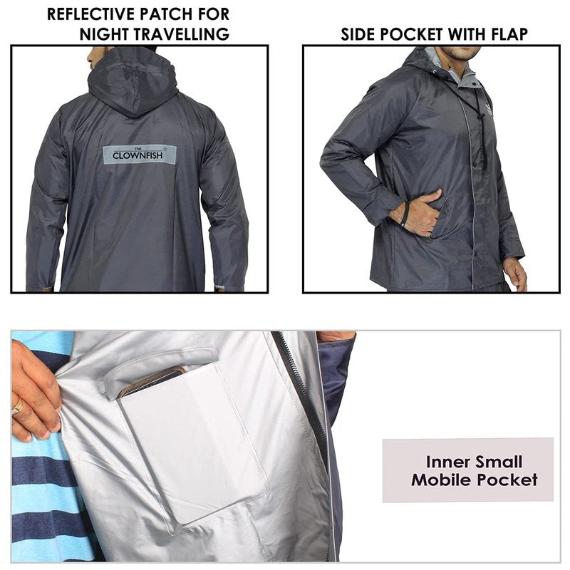 Clownfish men's rainwear - safely biking at night