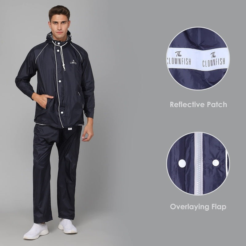CLOWNFISH Men's Rain Jacket - Reversible design