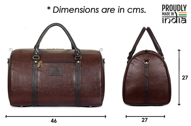 The Clownfish faux leather 27 Cms Travel Duffle(TCFDBFL-R34LCHO1_Brown)
