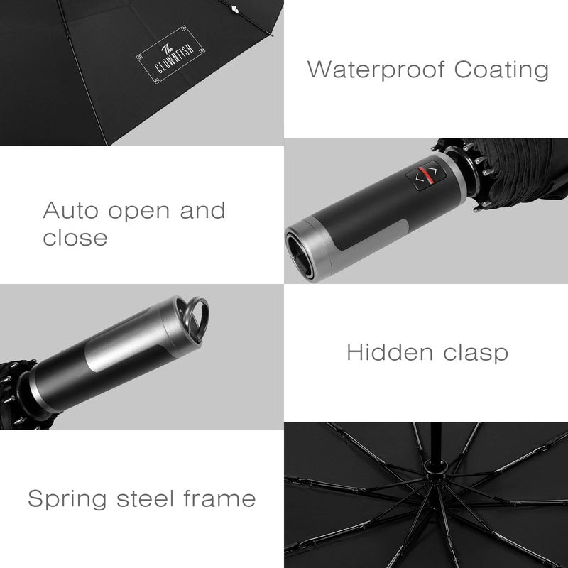 Clownfish black folding umbrella - stylish protection