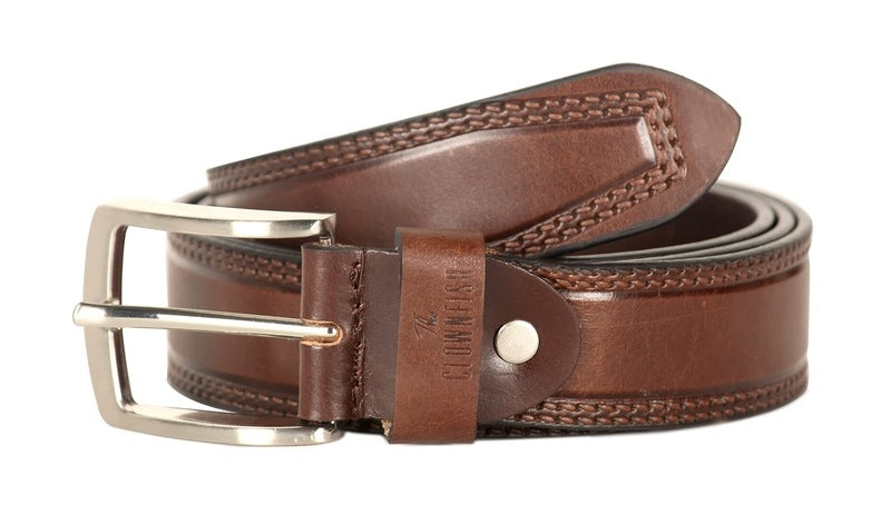 Clownfish Men's Genuine Leather Belt - Adjustable Fit