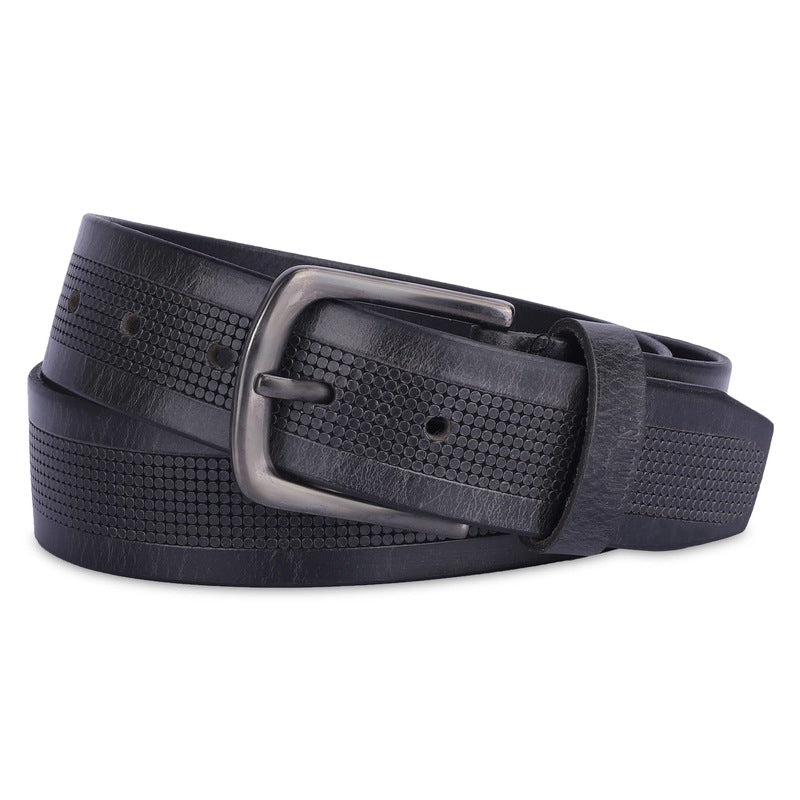 Clownfish men's black leather belt - versatile use