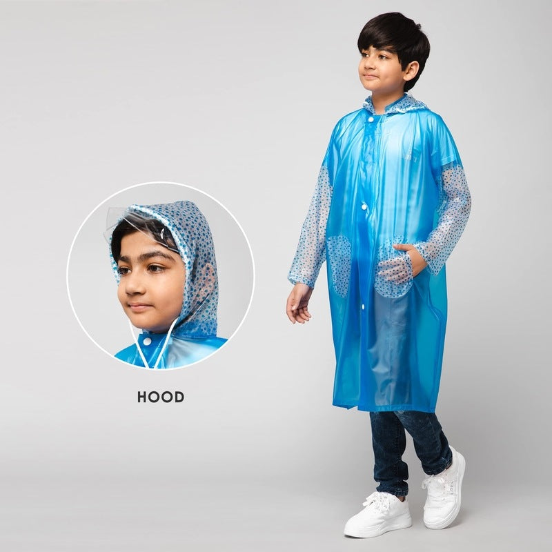 CLOWNFISH adjustable hood kids rainwear - cycling activity