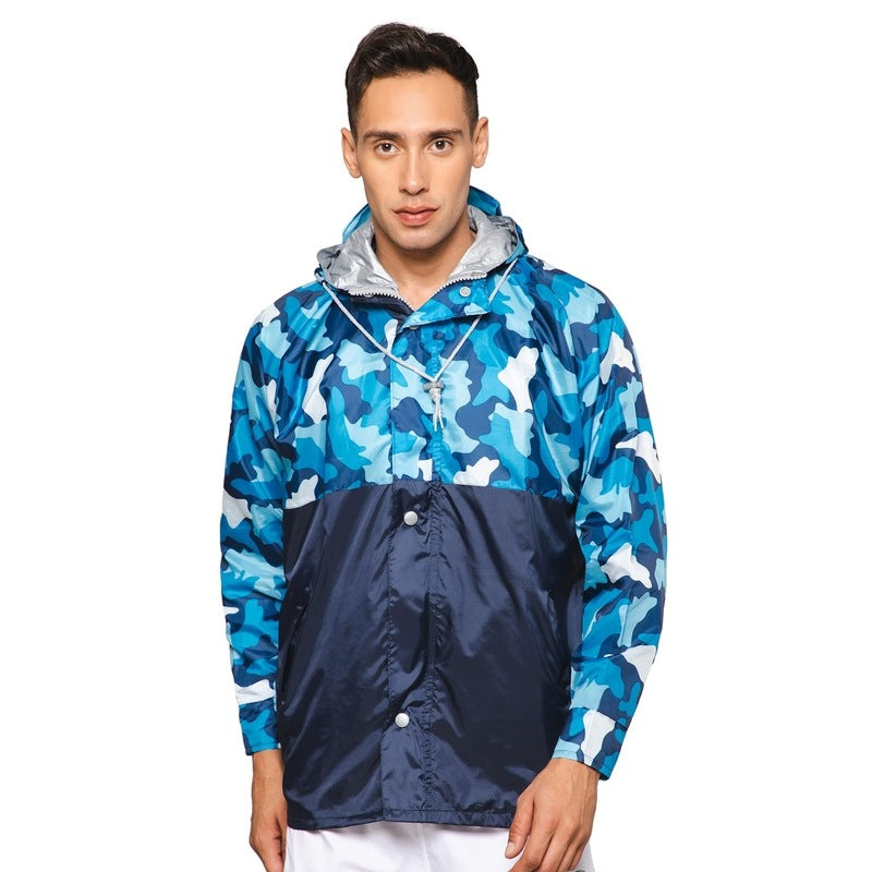 Buy Men's Waterproof Reversible Rain Jacket XL Napoleon Blue