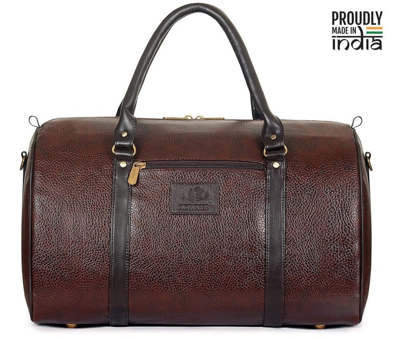 The Clownfish faux leather 27 Cms Travel Duffle(TCFDBFL-R34LCHO1_Brown)