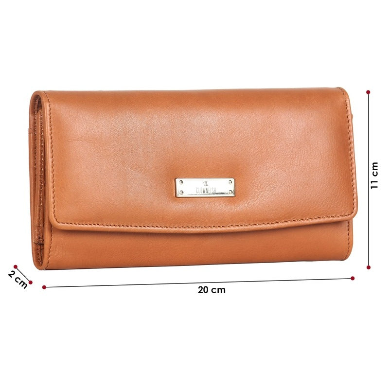 Clownfish wallet - Green leather wallet for women