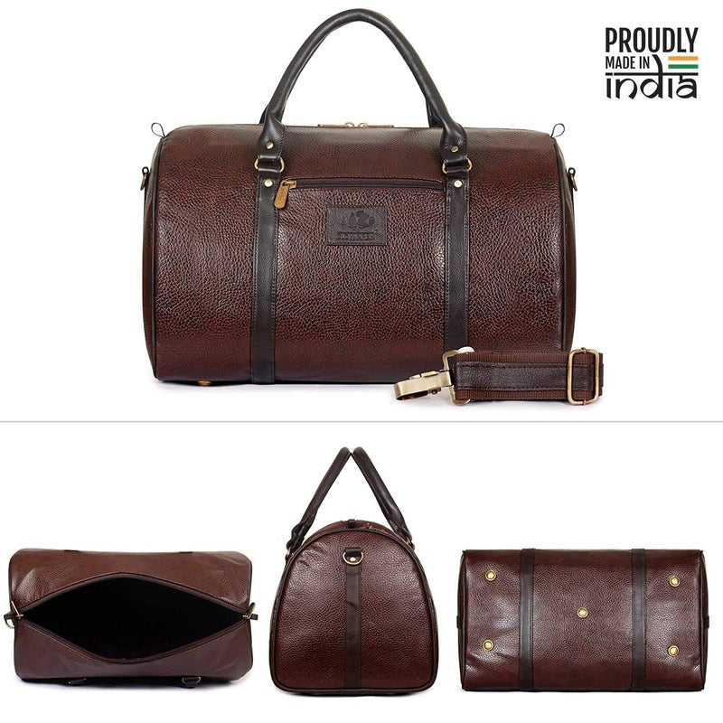 The Clownfish faux leather 27 Cms Travel Duffle(TCFDBFL-R34LCHO1_Brown)