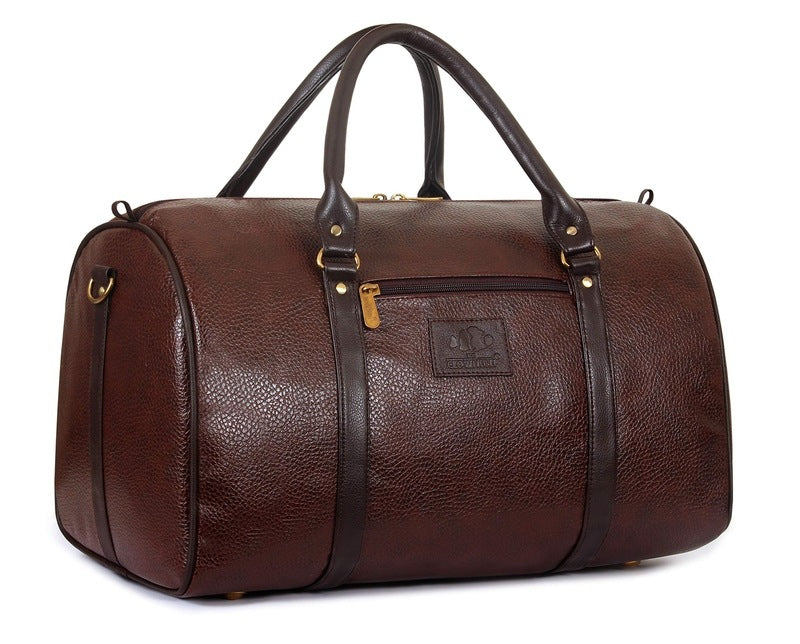 The Clownfish faux leather 27 Cms Travel Duffle(TCFDBFL-R34LCHO1_Brown)