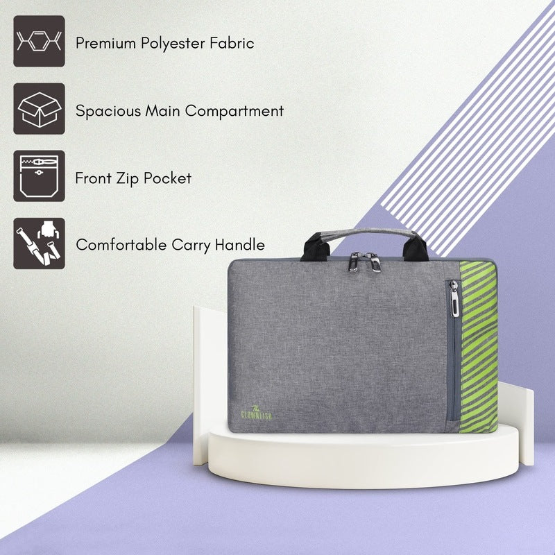 THE CLOWNFISH Rex Series Polyester Unisex 15.6 Inch Laptop Bag Tablet Case With Comfortable Carry Handles (Grey)