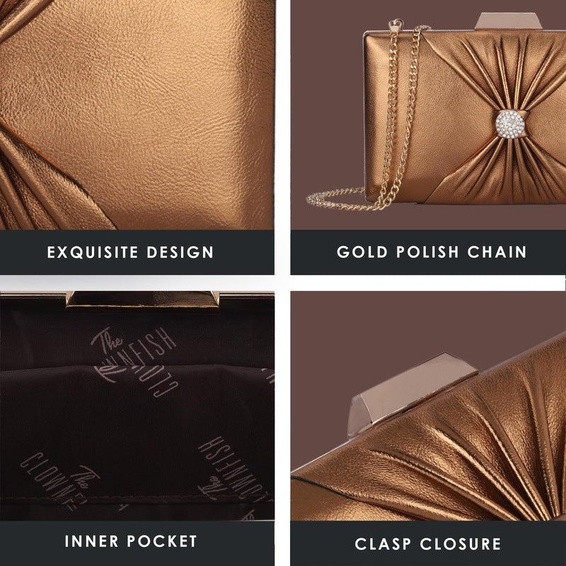 Clownfish Faux Leather Womens Party Clutch - Evening Events