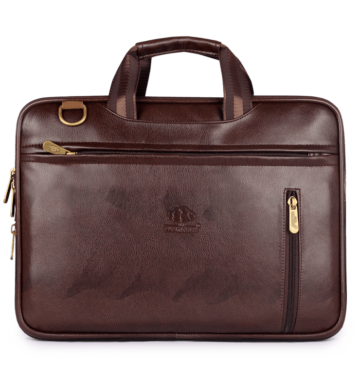 Tan leather online laptop bag