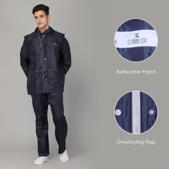 THE CLOWNFISH Men's A-Line Coat Jacket Charles Blue XL