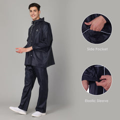 THE CLOWNFISH Men's A-Line Coat Jacket Charles Blue XL
