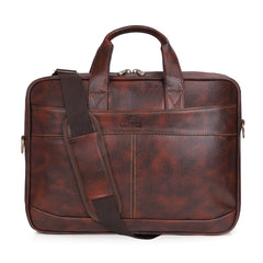 THE CLOWNFISH 10 Litre Faux Leather 15.6 inch Laptop Messenger Bag Briefcase Laptop Bag (Tan)