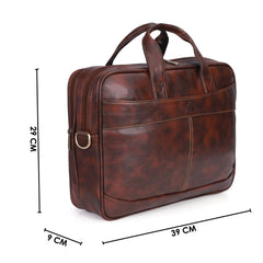 THE CLOWNFISH 10 Litre Faux Leather 15.6 inch Laptop Messenger Bag Briefcase Laptop Bag (Tan)