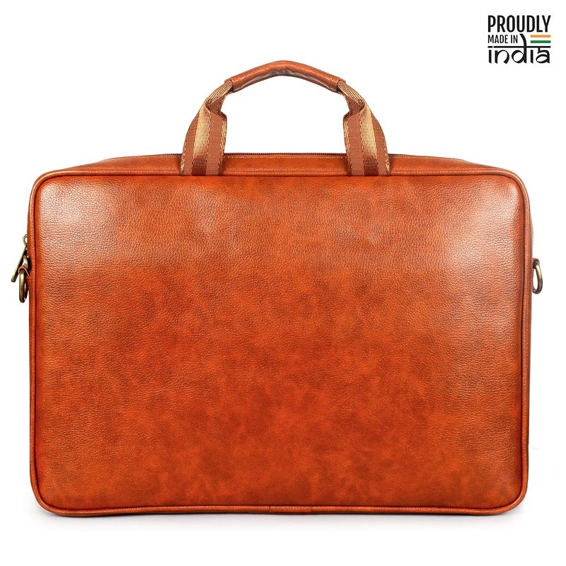 Clownfish Tan Laptop Briefcase - Meeting Ready