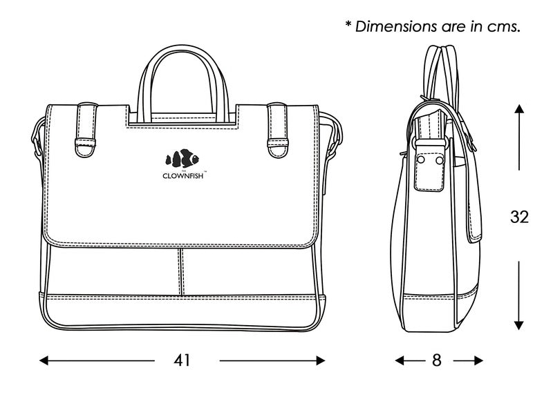 Clownfish 14-Inch Leather Laptop Bag - Business use