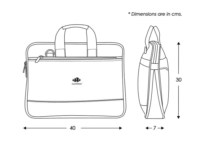 Clownfish Vegan Leather Briefcase - Office Use