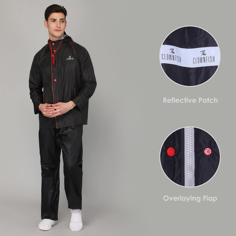 Clownfish men's solid raincoat - daily commute