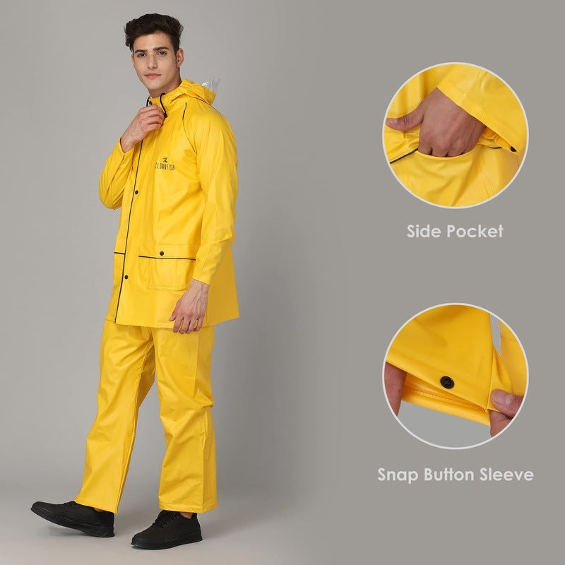Clownfish Men's Solid Raincoat - safety in low light