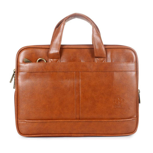 Clownfish Faux Leather Slim Expandable Laptop Bag - Daily Commute