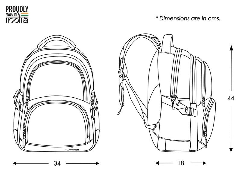 Clownfish Peanut Brown Laptop Backpack - School Usage