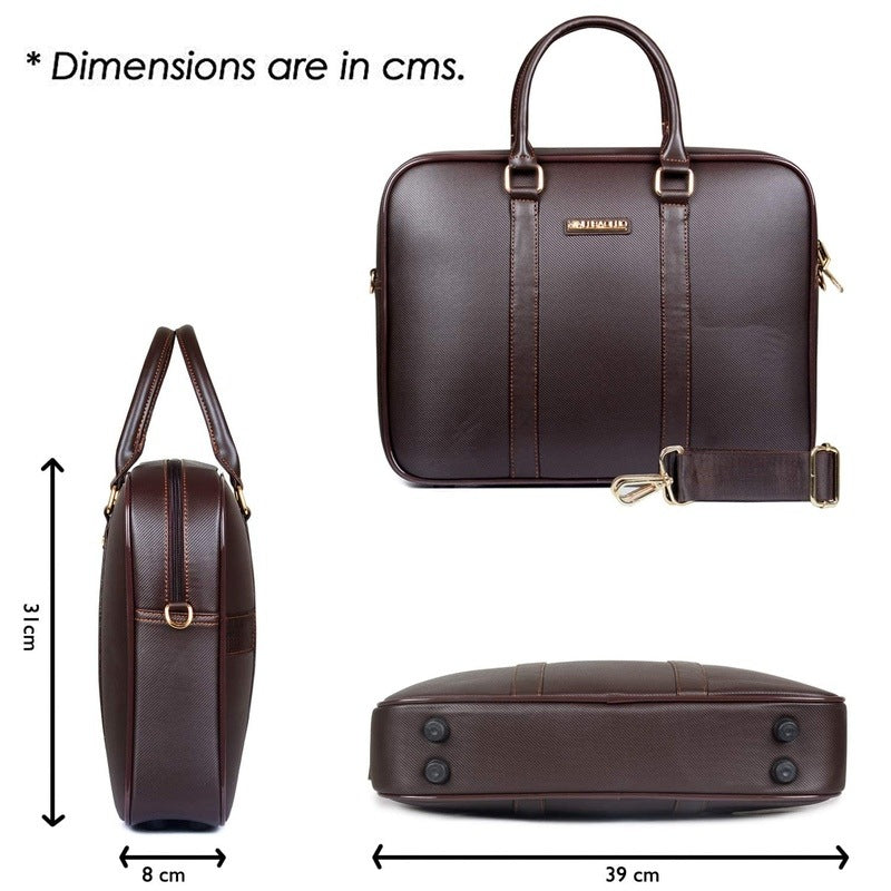 Clownfish Minlu Baoluo - Chocolate brown briefcase