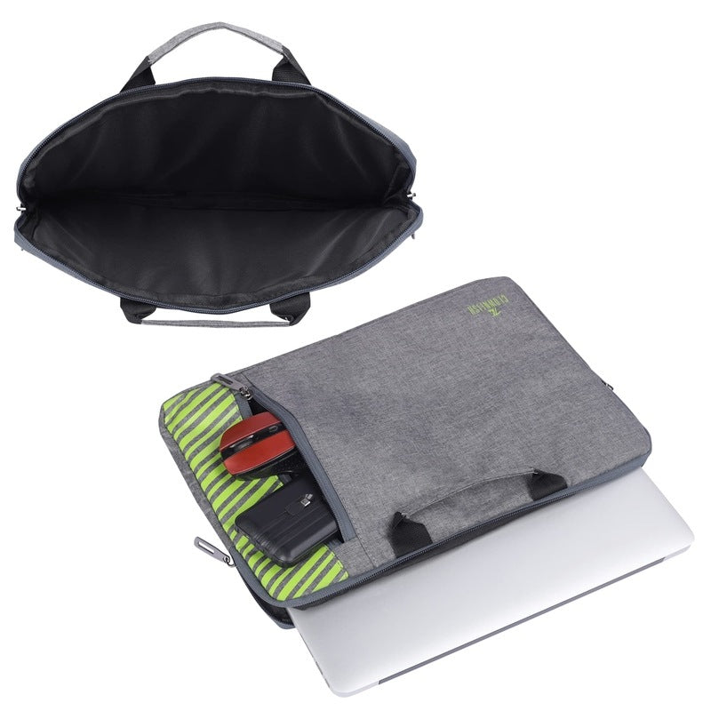 THE CLOWNFISH Rex Series Polyester Unisex 15.6 Inch Laptop Bag Tablet Case With Comfortable Carry Handles (Grey)