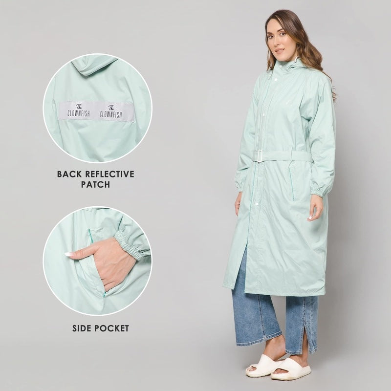 Clownfish Pista Green long raincoat - casual outings
