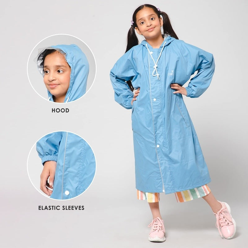 CLOWNFISH Kids Reversible Raincoat - Safe for cycling at dusk