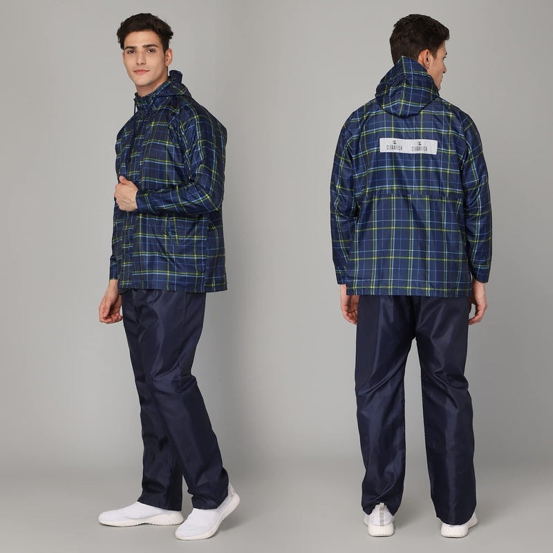 Clownfish navy blue raincoat - reflective night travel use