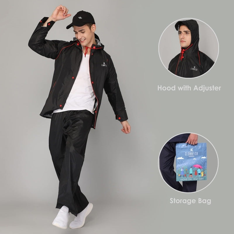 Clownfish men's solid raincoat - rainy day protection