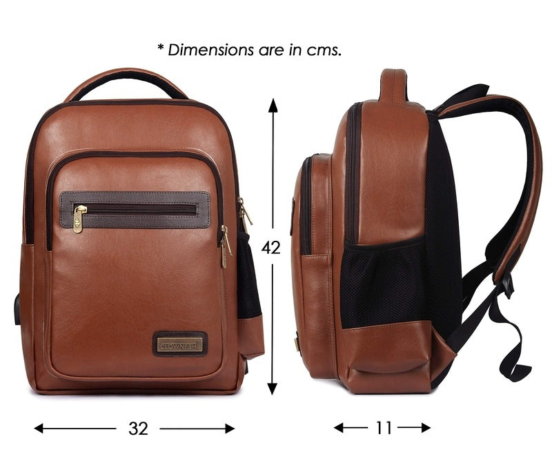 Clownfish Faux Leather Backpack - For Weekend Getaways