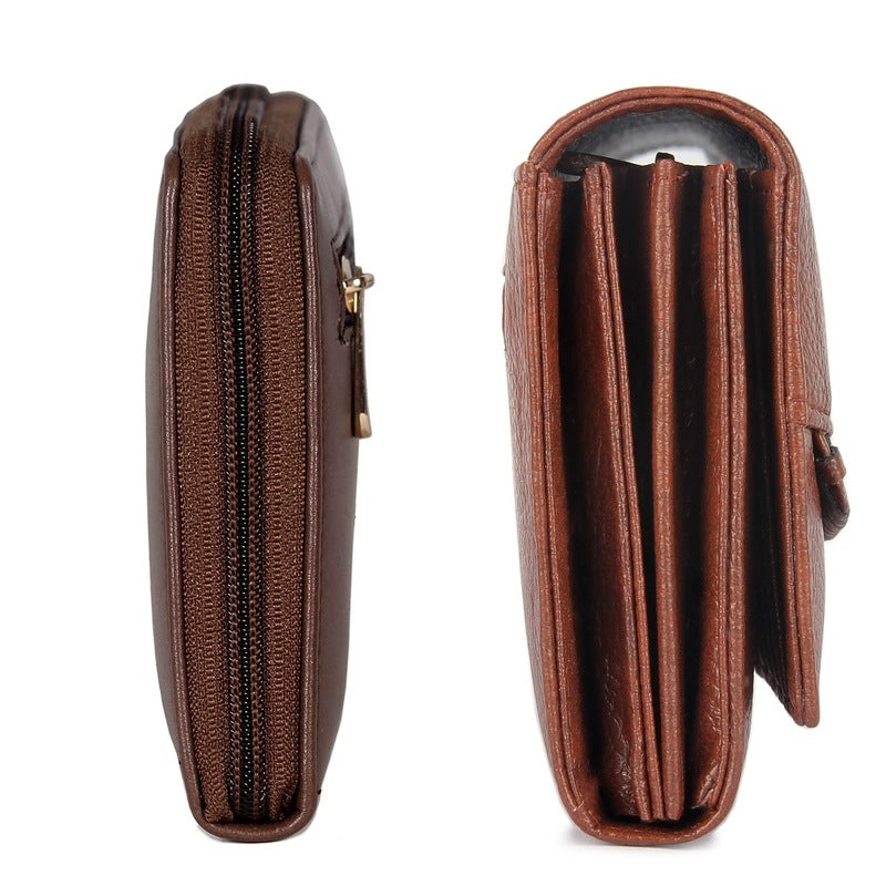 Clownfish dark brown clutch - stylish accessory for work