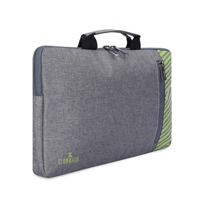 THE CLOWNFISH Rex Series Polyester Unisex 15.6 Inch Laptop Bag Tablet Case With Comfortable Carry Handles (Grey)