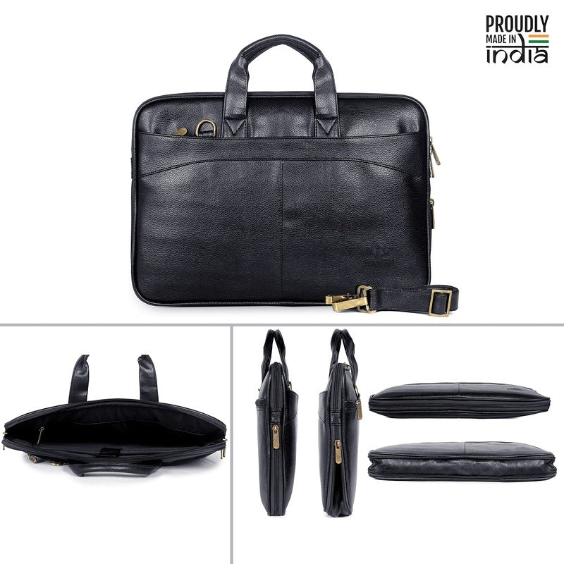 Clownfish faux leather briefcase - modern office look
