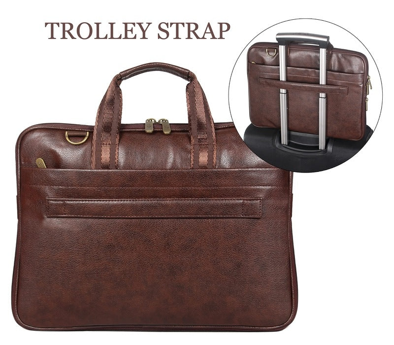 Clownfish Dark Brown Laptop Briefcase - Business Meetings