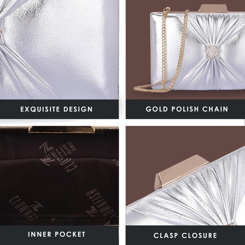 Clownfish Faux Leather Clutch - Evening Party Use