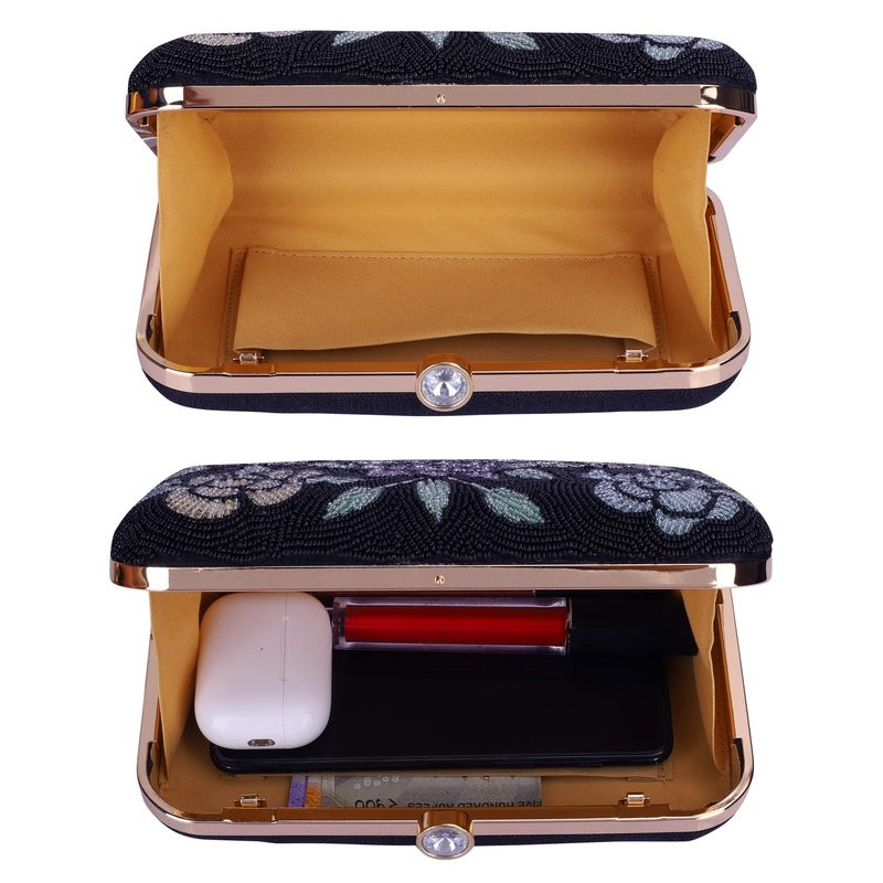 Clownfish Jet Black Evening Bag - Casual gatherings