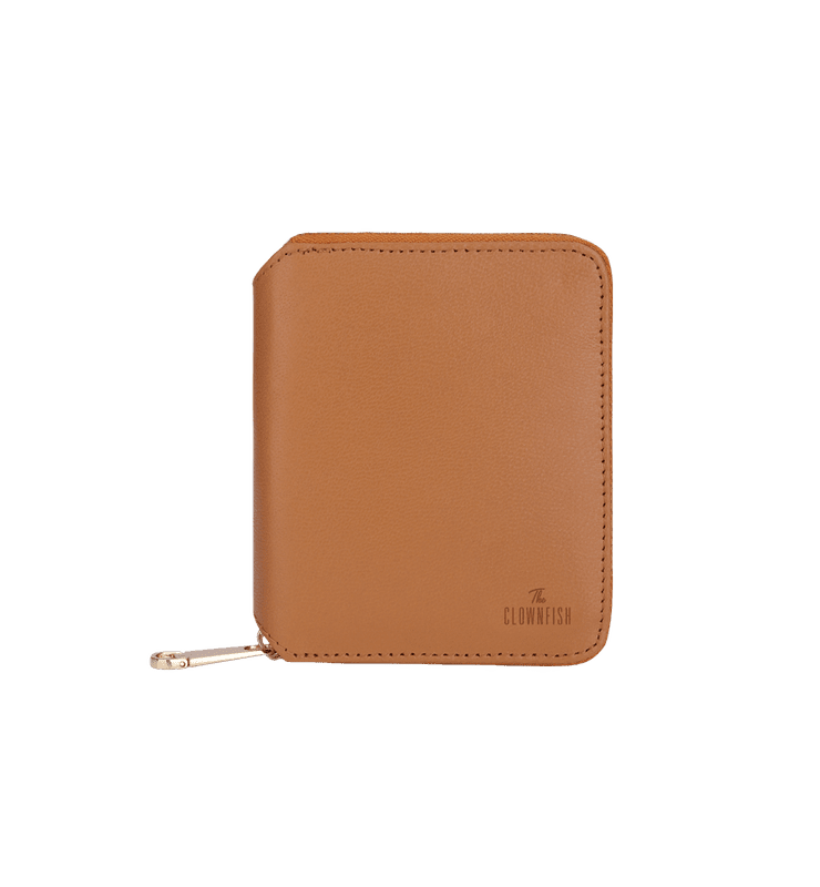 Zia Collection Genuine Leather Bi-Fold Zip Coin Pocket for Women's
