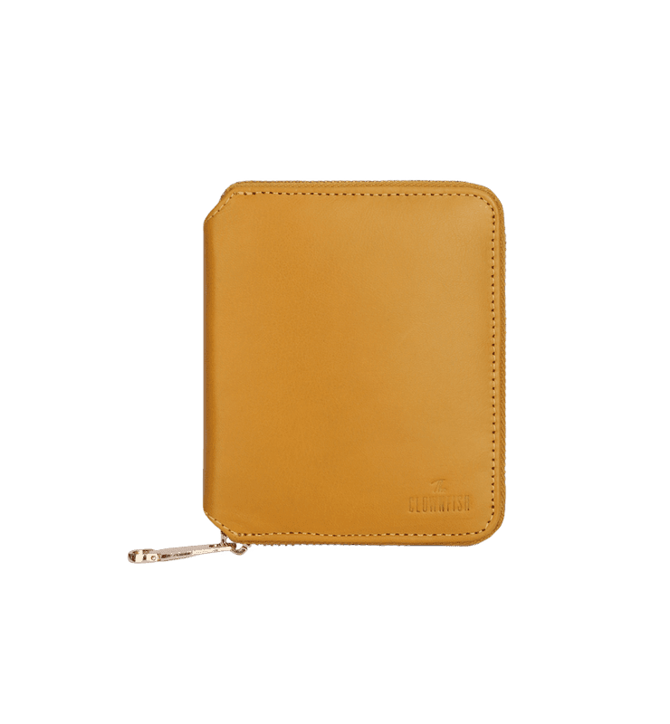 Zia Collection Genuine Leather Bi-Fold Zip Coin Pocket for Women's