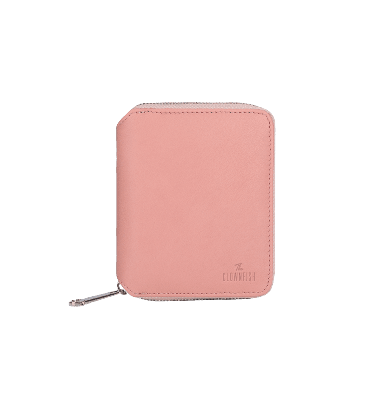 Zia Collection Genuine Leather Bi-Fold Zip Coin Pocket for Women's