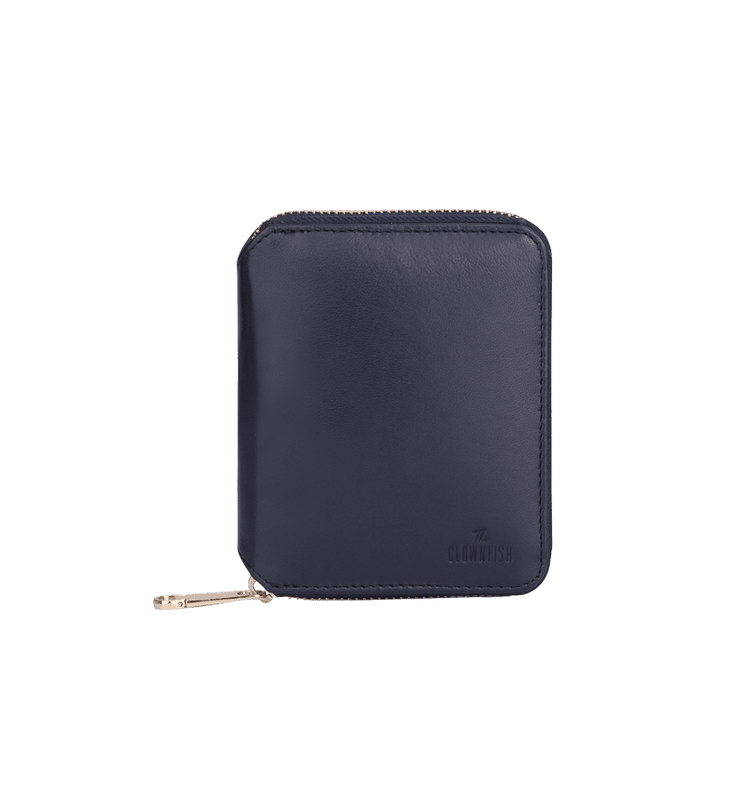 Zia Collection Genuine Leather Bi-Fold Zip Coin Pocket for Women's