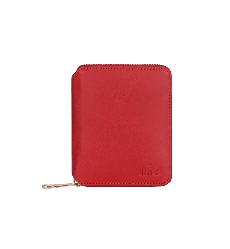 Zia Collection Genuine Leather Bi-Fold Zip Coin Pocket for Women's