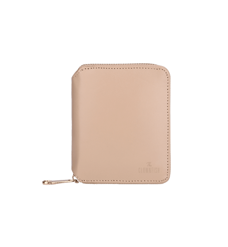 Zia Collection Genuine Leather Bi-Fold Zip Coin Pocket for Women's