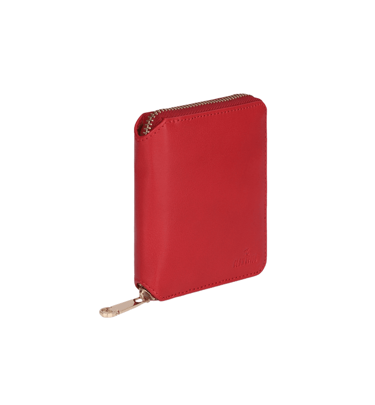 Zia Collection Genuine Leather Bi-Fold Zip Coin Pocket for Women's